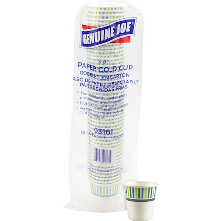 Genuine Joe Cup, Cold, Paper, 3Oz, 50Pk 50PK GJO03161